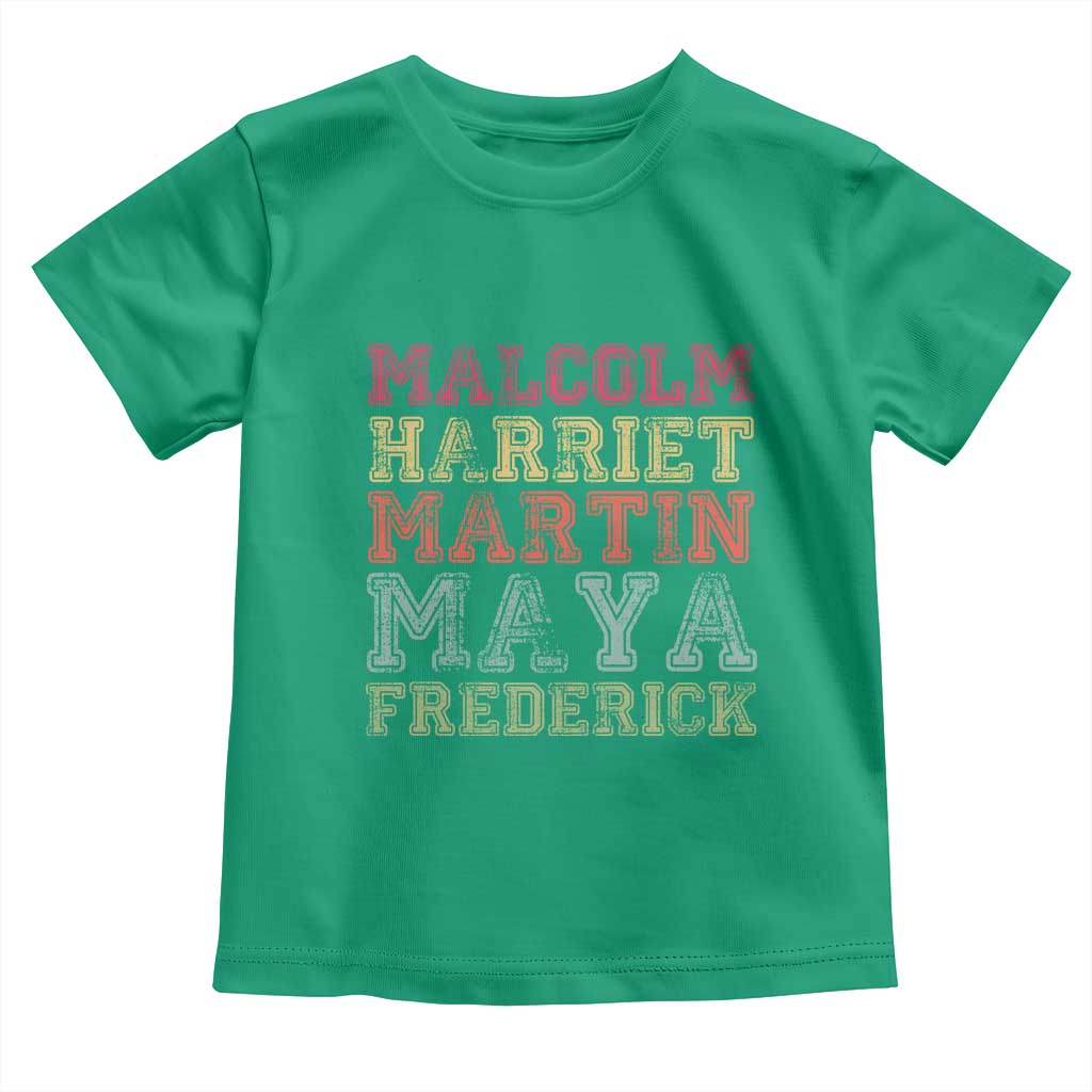 Black History Month Toddler T Shirt Malcolm Harriet Martin Maya Frederick Civil Right Leaders - Wonder Print Shop