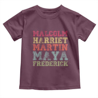 Black History Month Toddler T Shirt Malcolm Harriet Martin Maya Frederick Civil Right Leaders - Wonder Print Shop