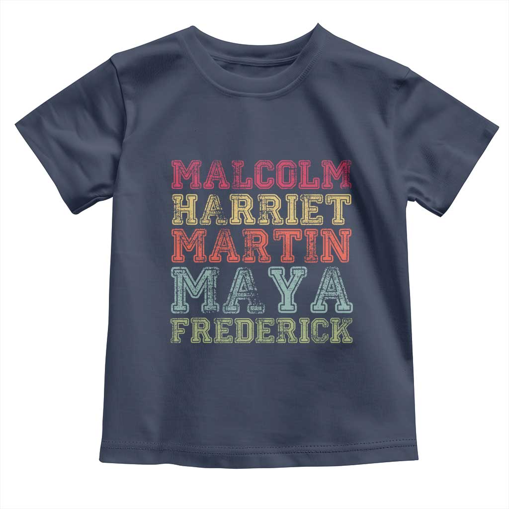 Black History Month Toddler T Shirt Malcolm Harriet Martin Maya Frederick Civil Right Leaders - Wonder Print Shop