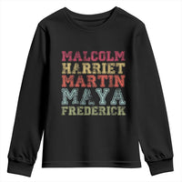 Black History Month Youth Sweatshirt Malcolm Harriet Martin Maya Frederick Civil Right Leaders - Wonder Print Shop
