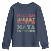 Black History Month Youth Sweatshirt Malcolm Harriet Martin Maya Frederick Civil Right Leaders - Wonder Print Shop