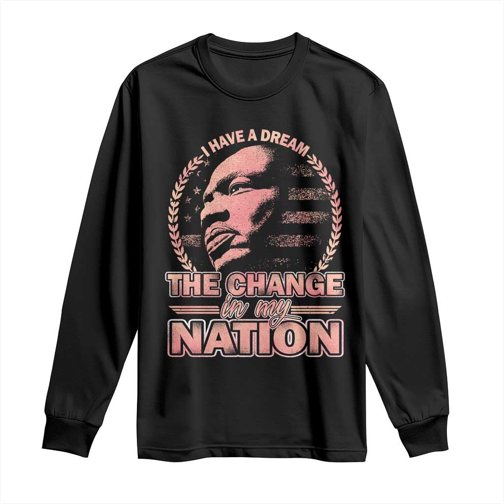 Martin Luther King Long Sleeve Shirt Retro Black History Month Civil Rights - Wonder Print Shop
