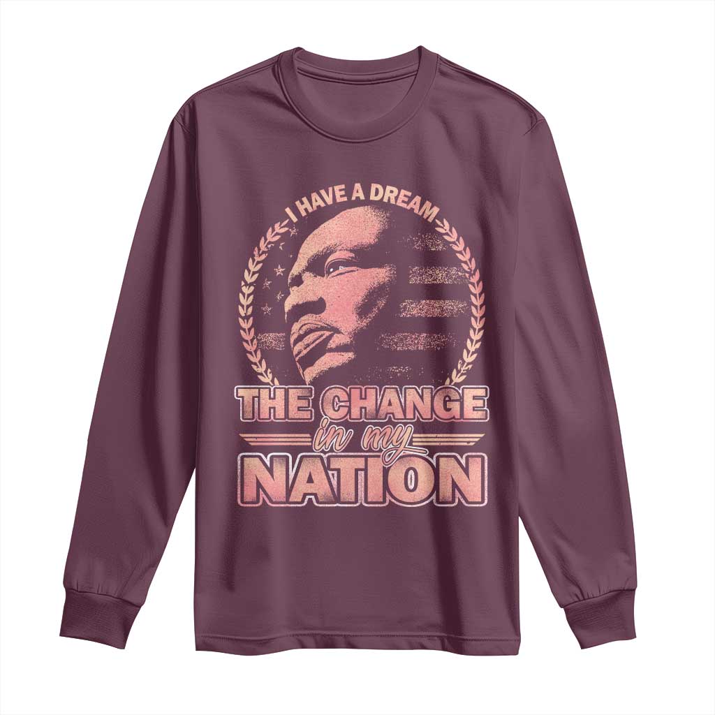 Martin Luther King Long Sleeve Shirt Retro Black History Month Civil Rights - Wonder Print Shop