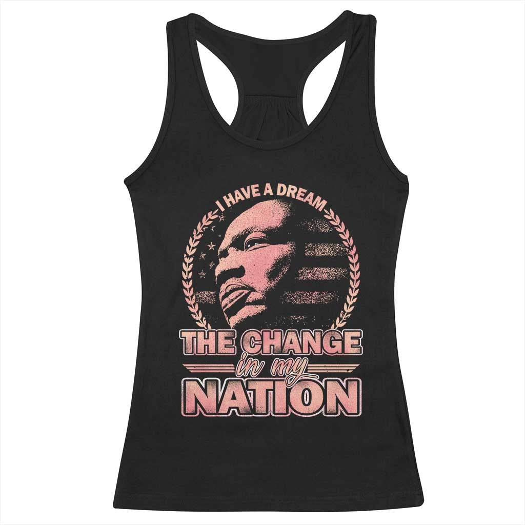 Martin Luther King Racerback Tank Top Retro Black History Month Civil Rights - Wonder Print Shop