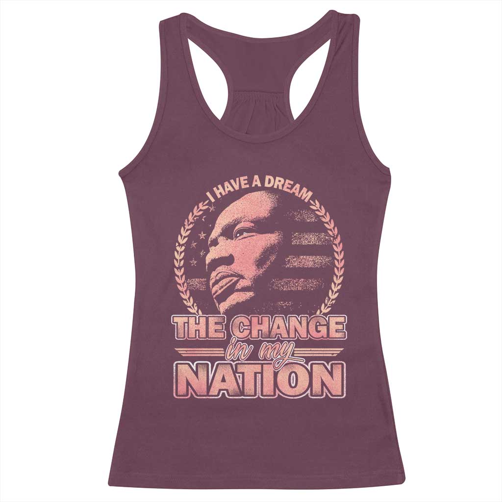 Martin Luther King Racerback Tank Top Retro Black History Month Civil Rights - Wonder Print Shop
