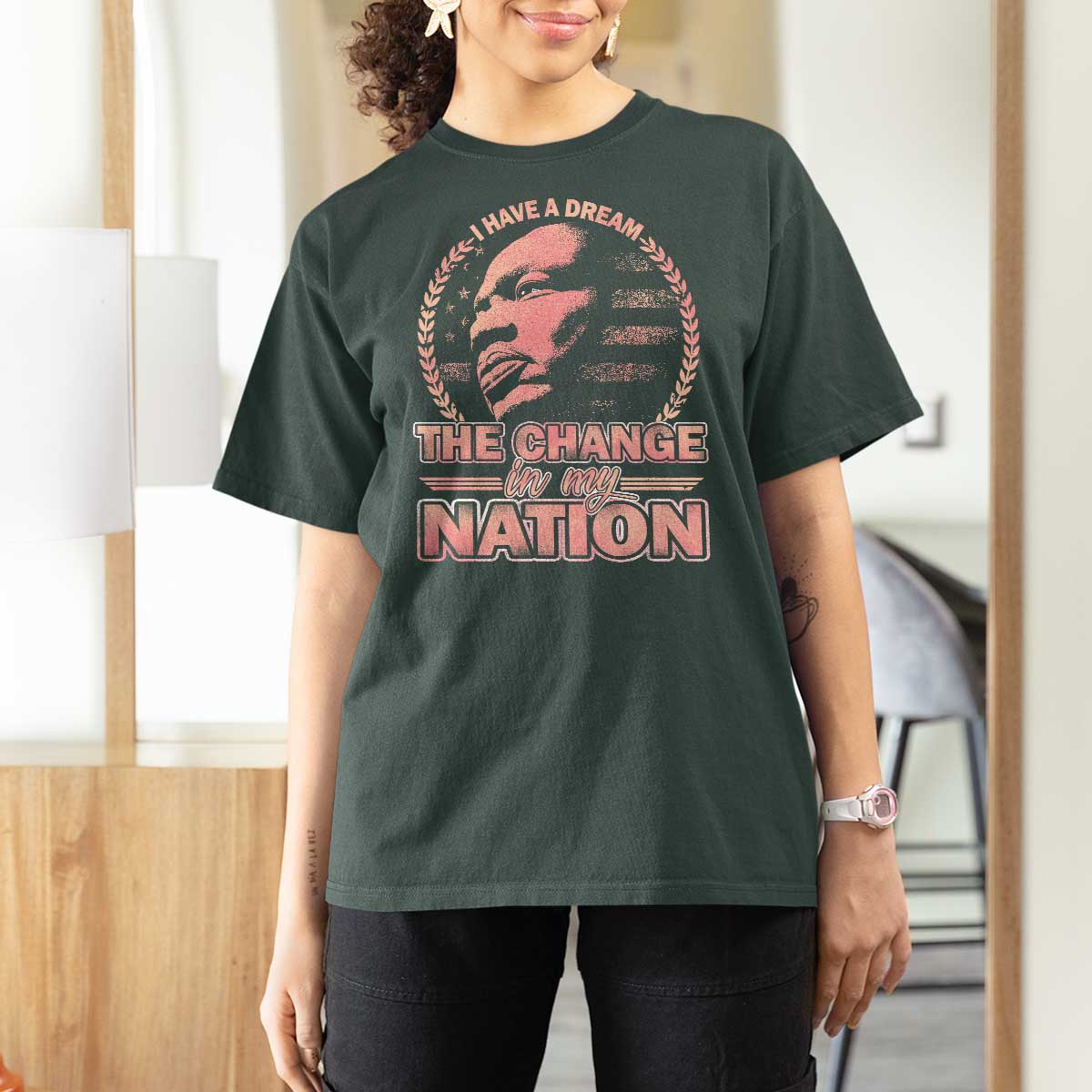 Martin Luther King T Shirt For Women Retro Black History Month Civil Rights - Wonder Print Shop