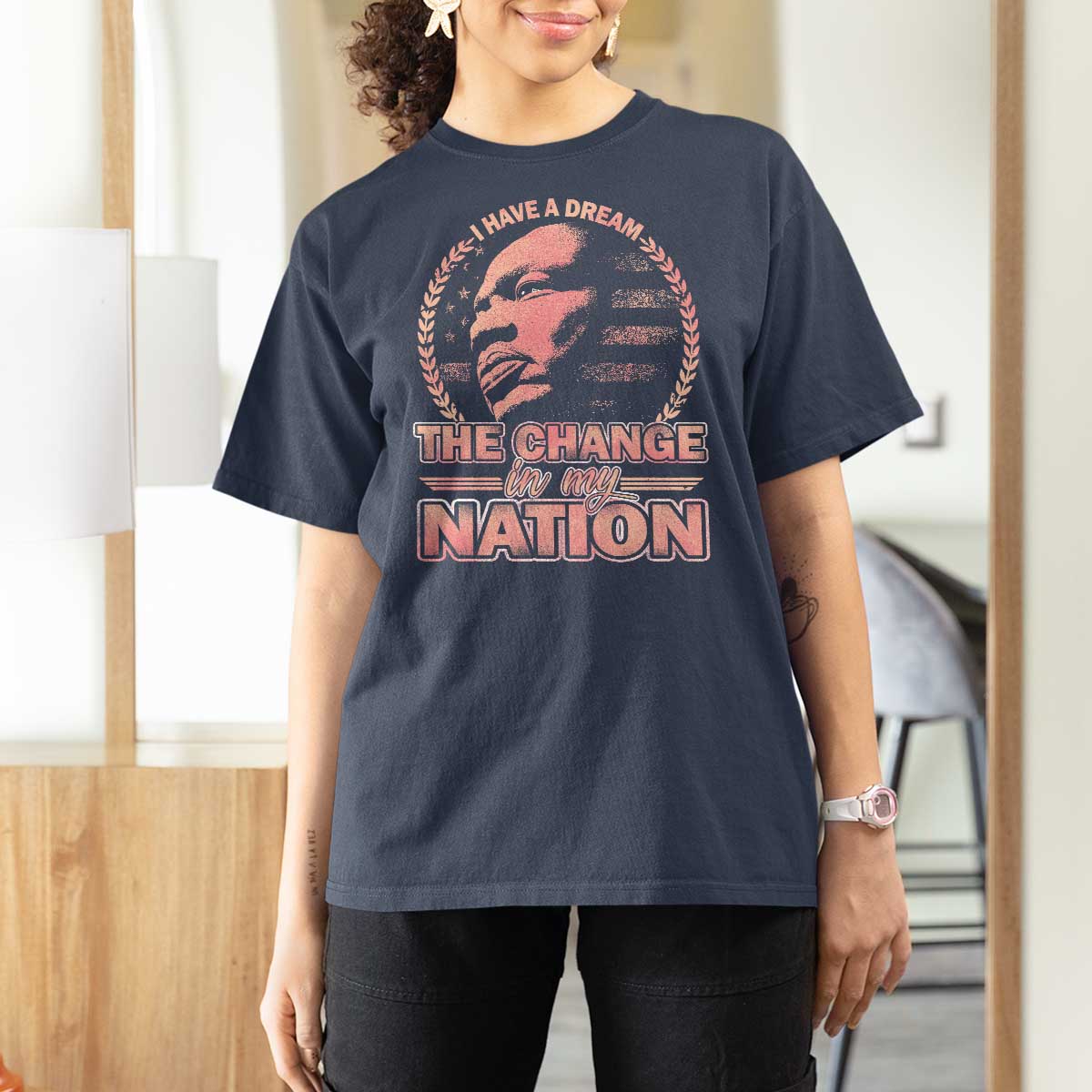 Martin Luther King T Shirt For Women Retro Black History Month Civil Rights - Wonder Print Shop