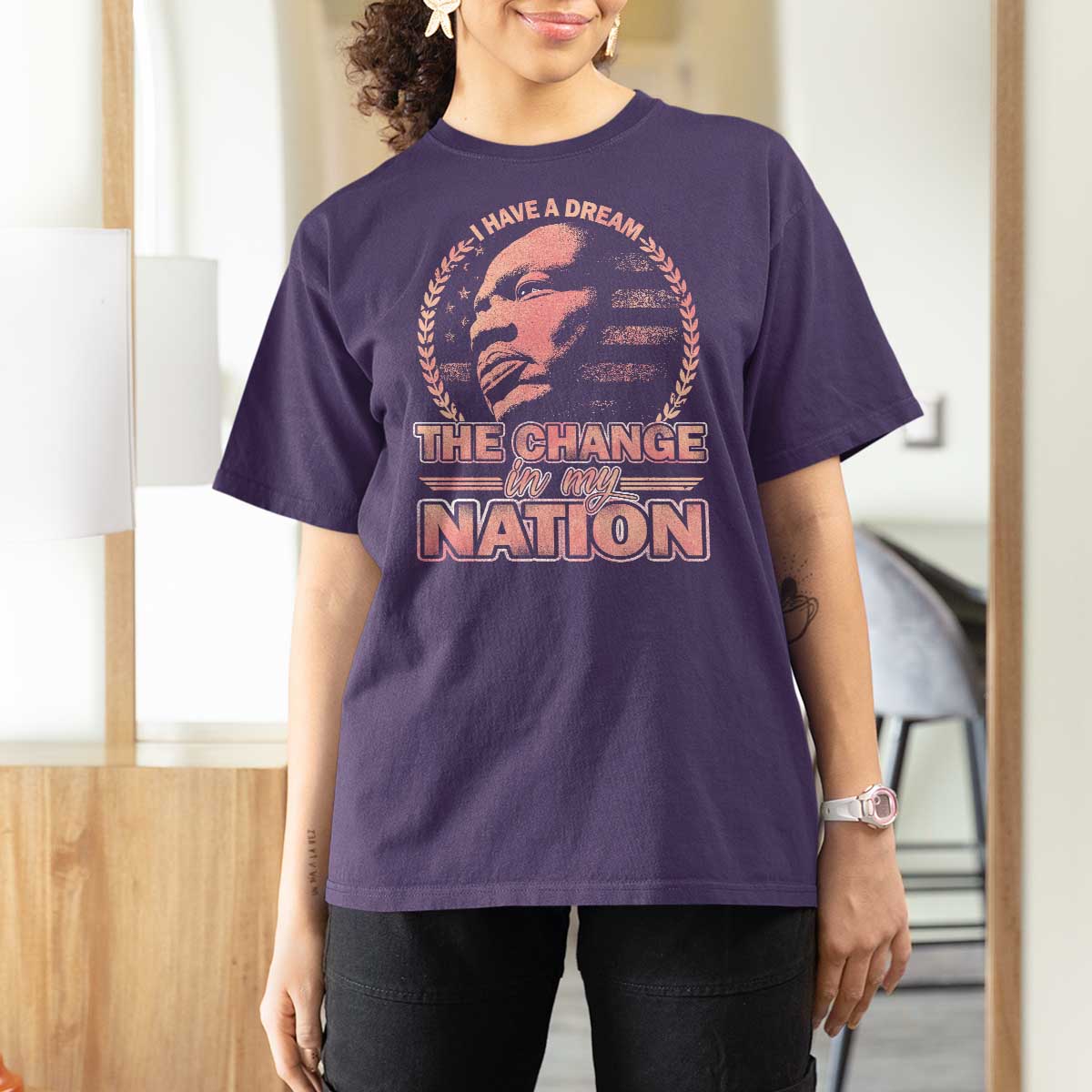 Martin Luther King T Shirt For Women Retro Black History Month Civil Rights - Wonder Print Shop