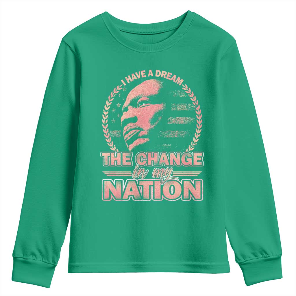 Martin Luther King Youth Sweatshirt Retro Black History Month Civil Rights - Wonder Print Shop