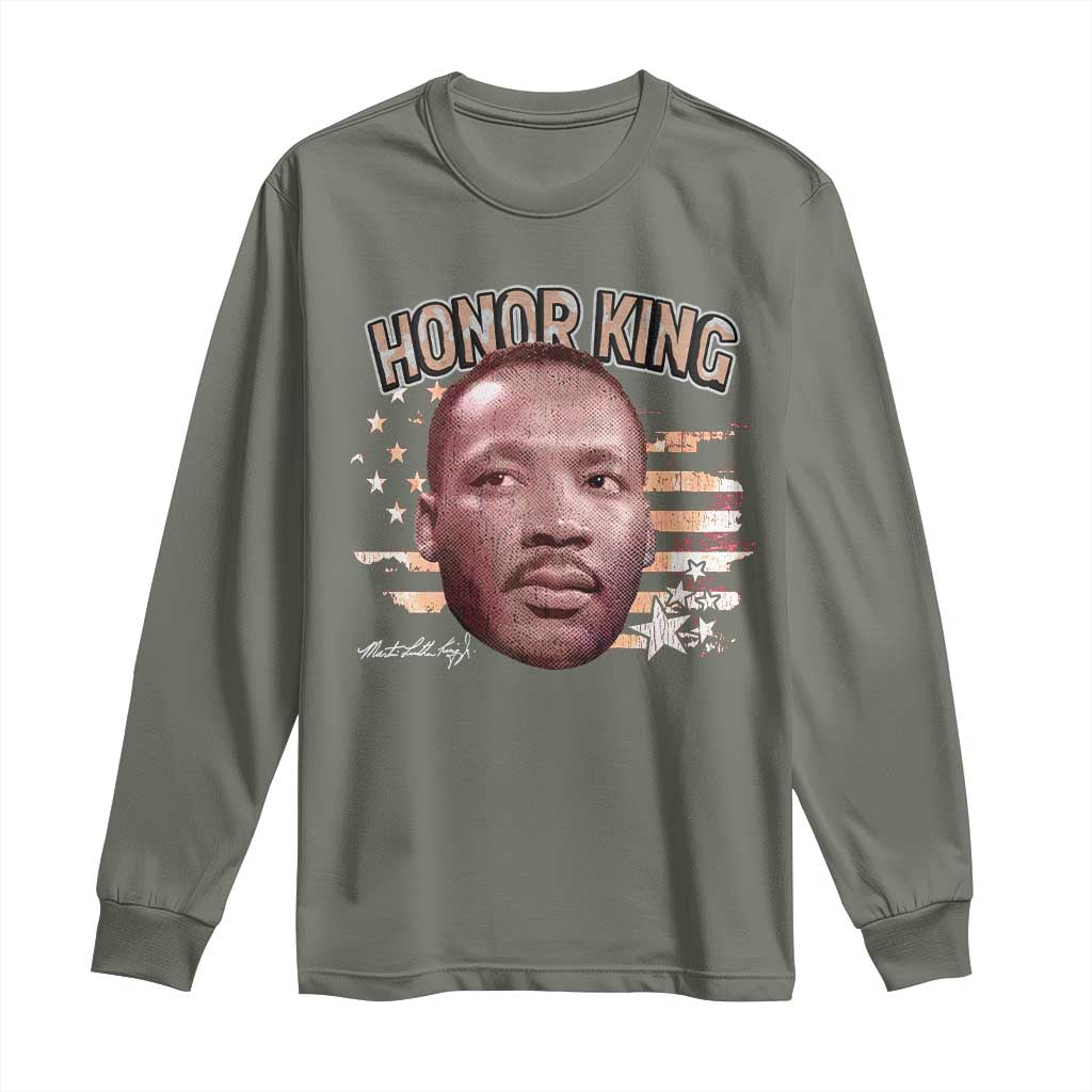 Martin Luther King Jr. Long Sleeve Shirt MLK Day Black History Month American Flag