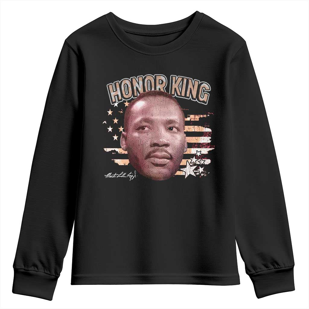 Martin Luther King Jr. Youth Sweatshirt MLK Day Black History Month American Flag