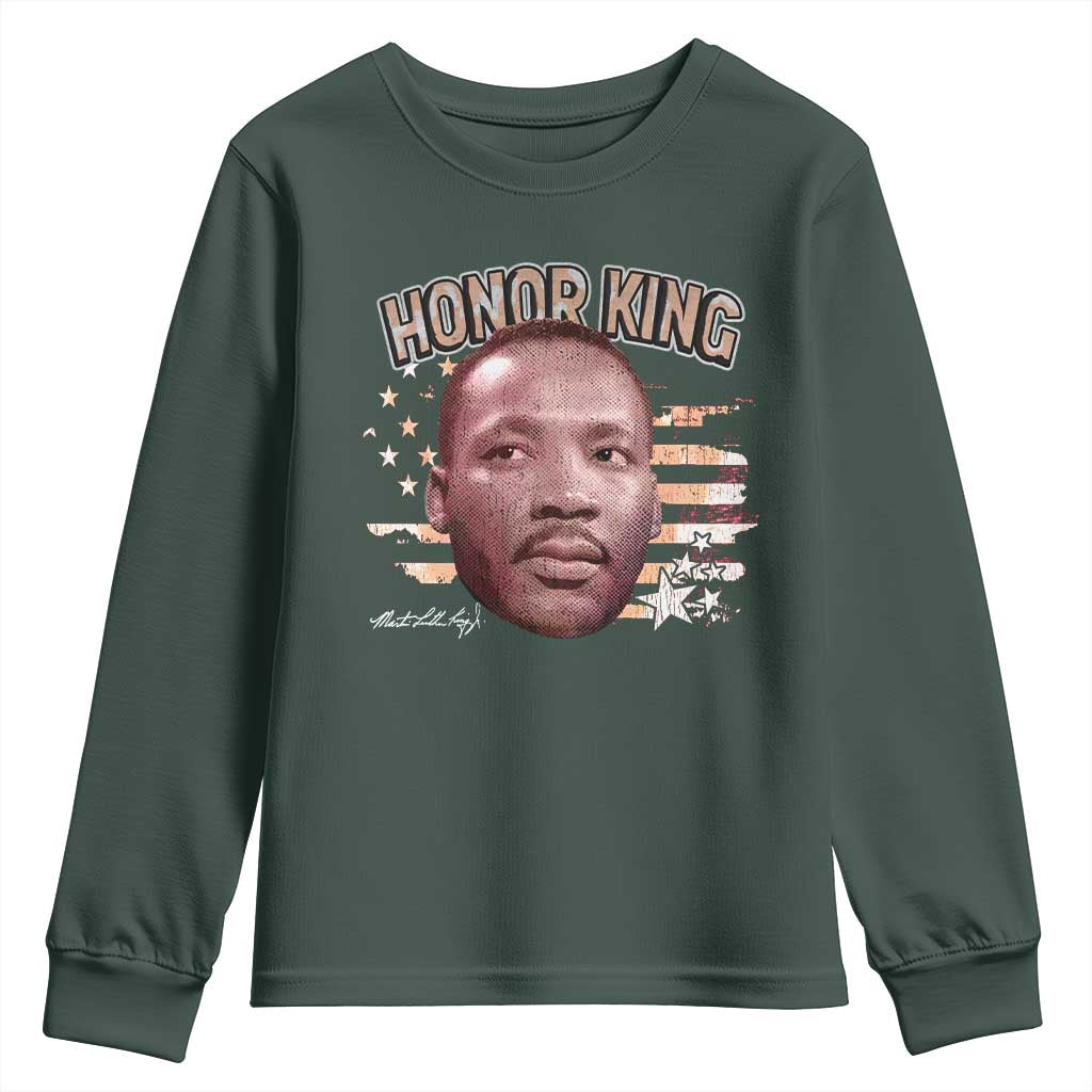 Martin Luther King Jr. Youth Sweatshirt MLK Day Black History Month American Flag
