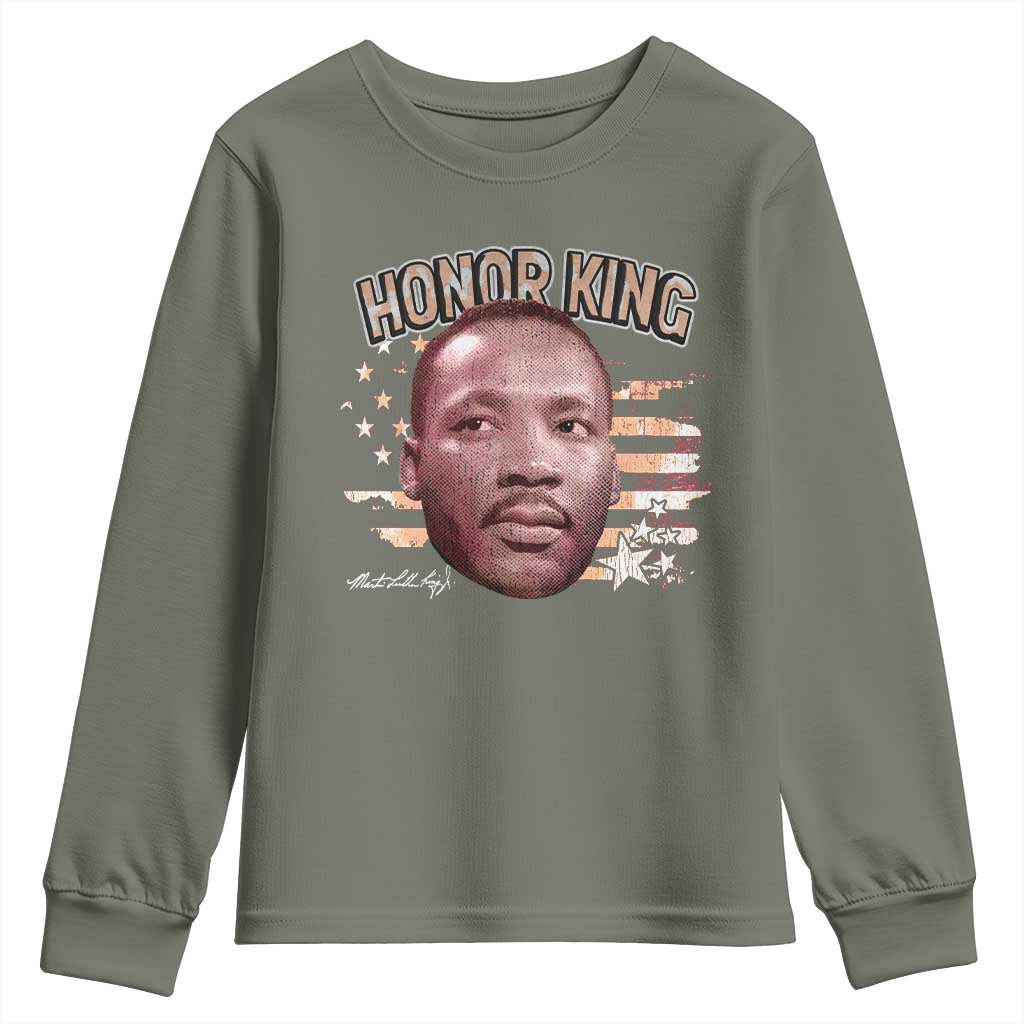 Martin Luther King Jr. Youth Sweatshirt MLK Day Black History Month American Flag