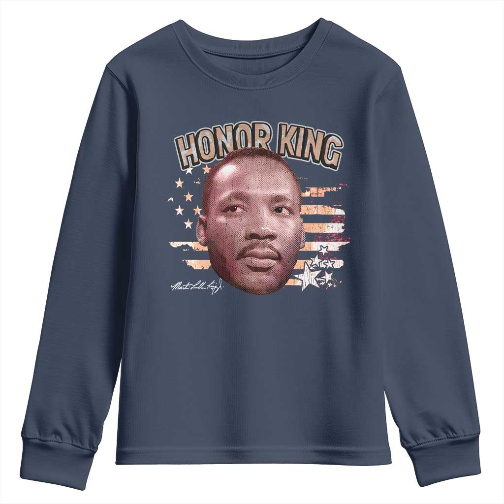 Martin Luther King Jr. Youth Sweatshirt MLK Day Black History Month American Flag