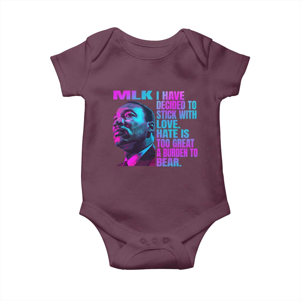 Martin Luther King Jr. Baby Onesie I Have Decided To Stick With Love MLK Day