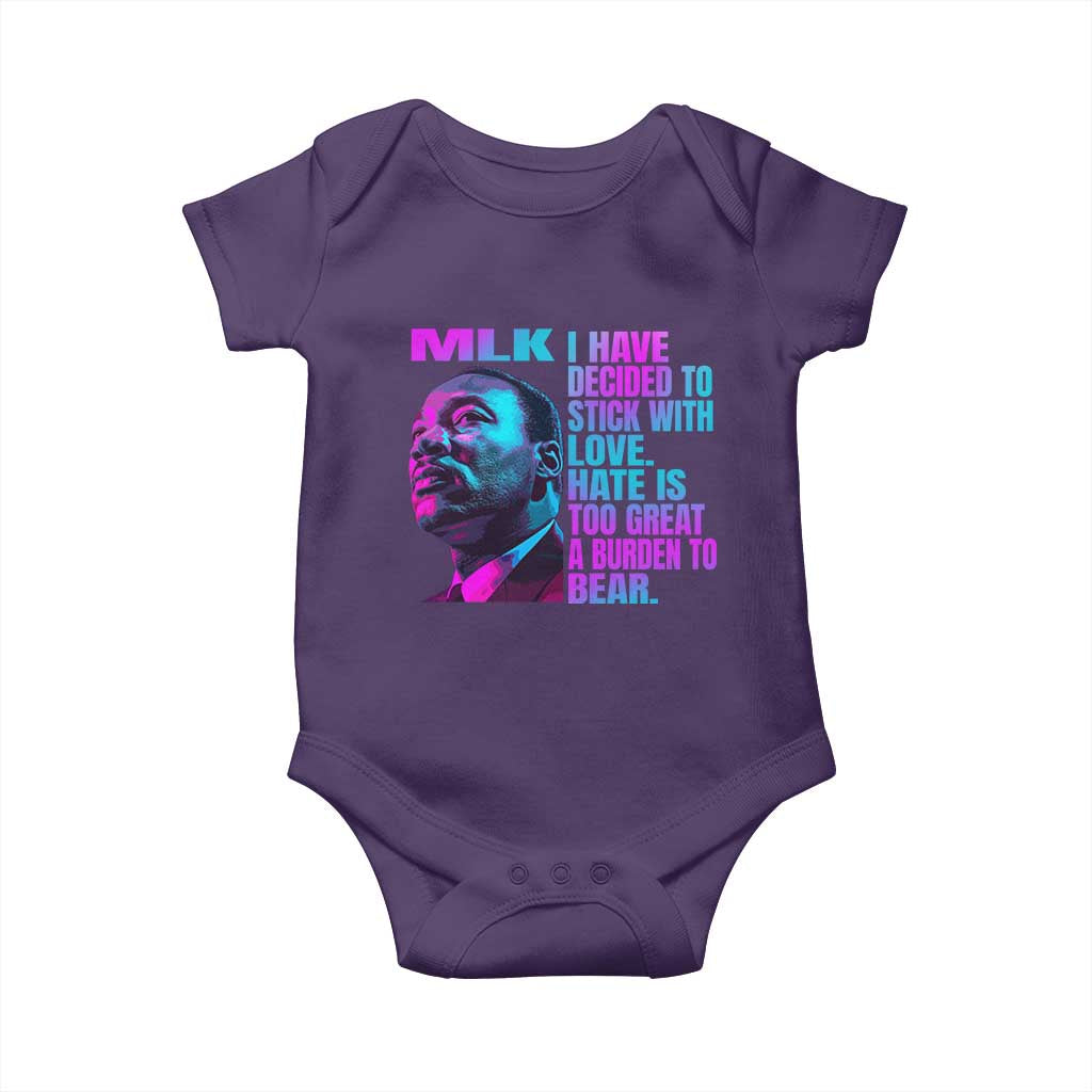 Martin Luther King Jr. Baby Onesie I Have Decided To Stick With Love MLK Day