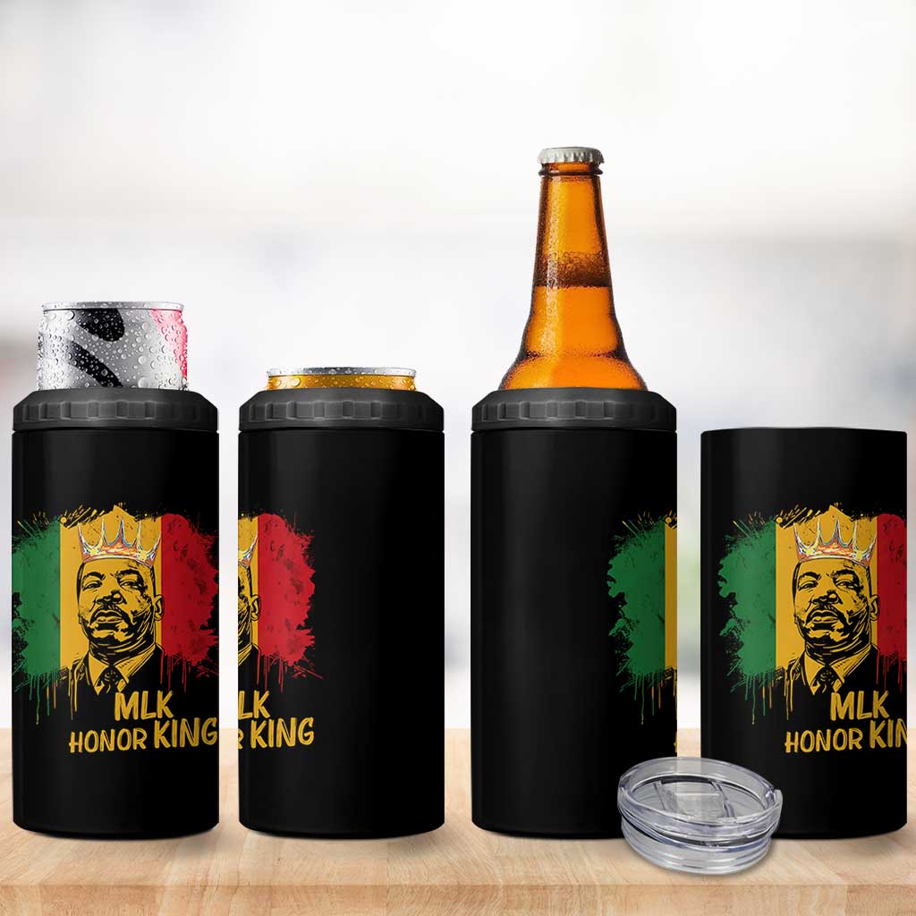MLK 4 in 1 Can Cooler Tumbler Honor King Civil Rights Leader Black History Month - Wonder Print Shop