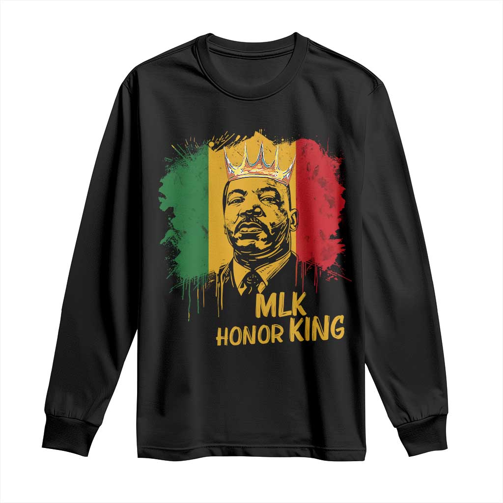MLK Long Sleeve Shirt Honor King Civil Rights Leader Black History Month - Wonder Print Shop