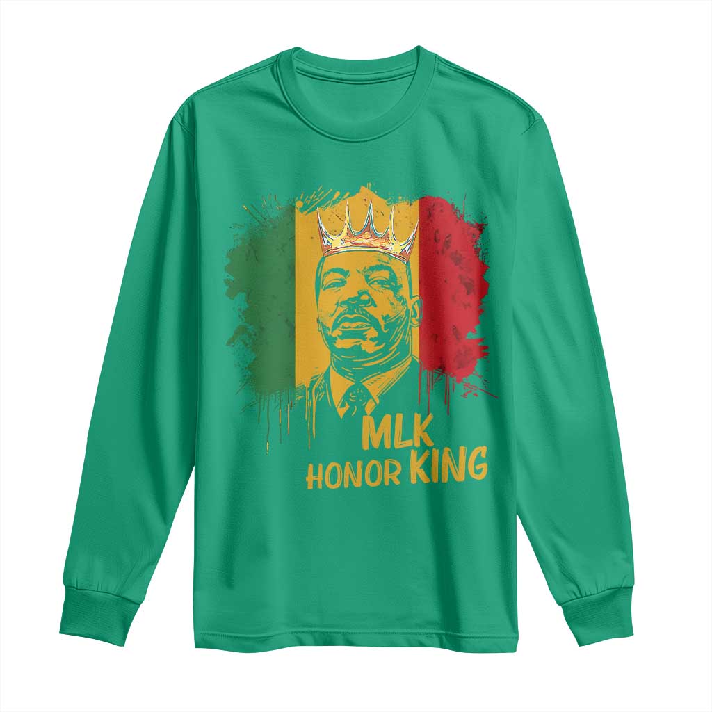 MLK Long Sleeve Shirt Honor King Civil Rights Leader Black History Month - Wonder Print Shop