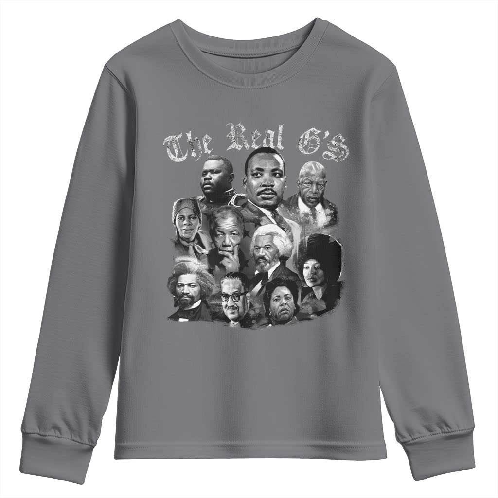 Civil Rights Legends Youth Sweatshirt The Real G’s Juneteenth Black History Month - Wonder Print Shop