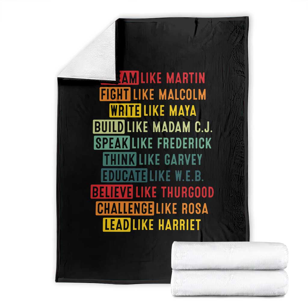 Black History Month Throw Blanket Retro Inspirational Leaders - Wonder Print Shop