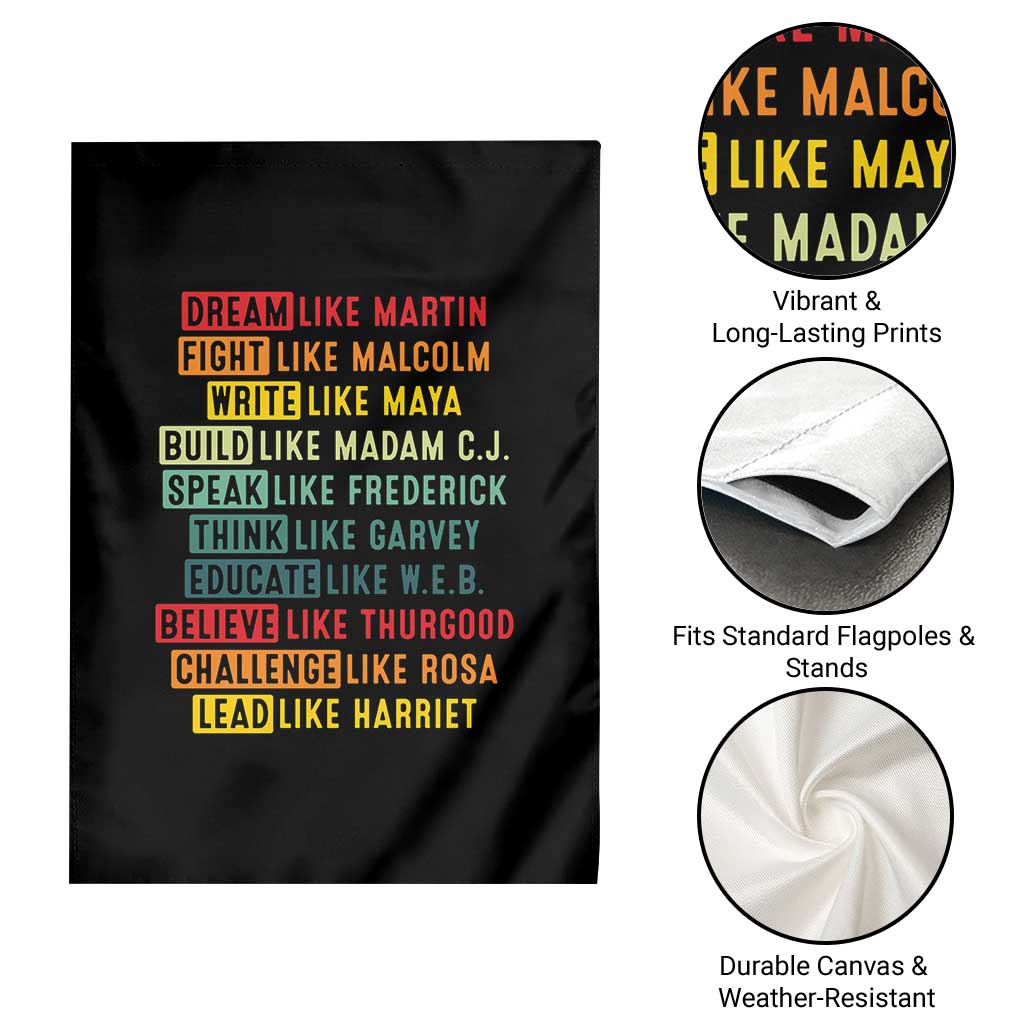 Black History Month Garden Flag Retro Inspirational Leaders - Wonder Print Shop