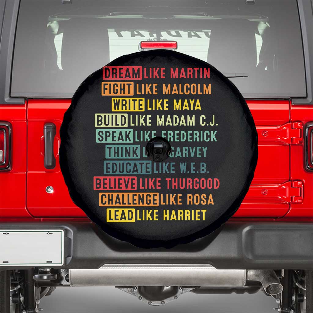 Black History Month Spare Tire Cover Retro Inspirational Leaders - Wonder Print Shop