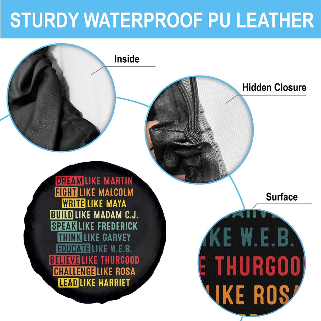 Black History Month Spare Tire Cover Retro Inspirational Leaders - Wonder Print Shop