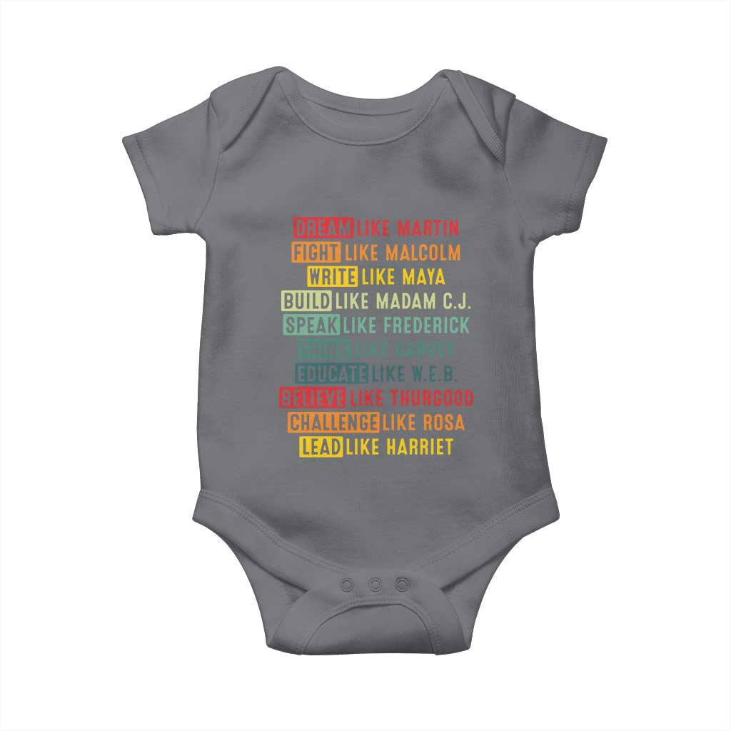 Black History Month Baby Onesie Retro Inspirational Leaders - Wonder Print Shop
