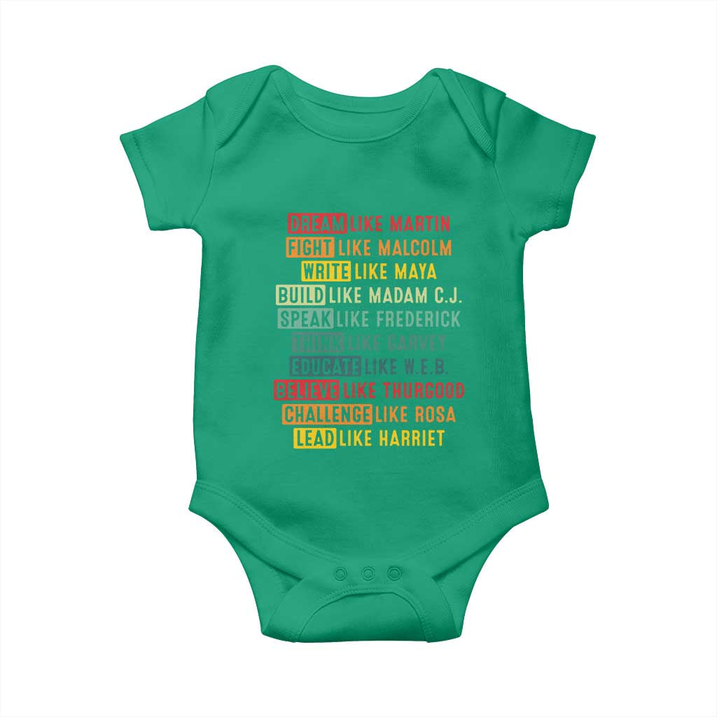 Black History Month Baby Onesie Retro Inspirational Leaders - Wonder Print Shop