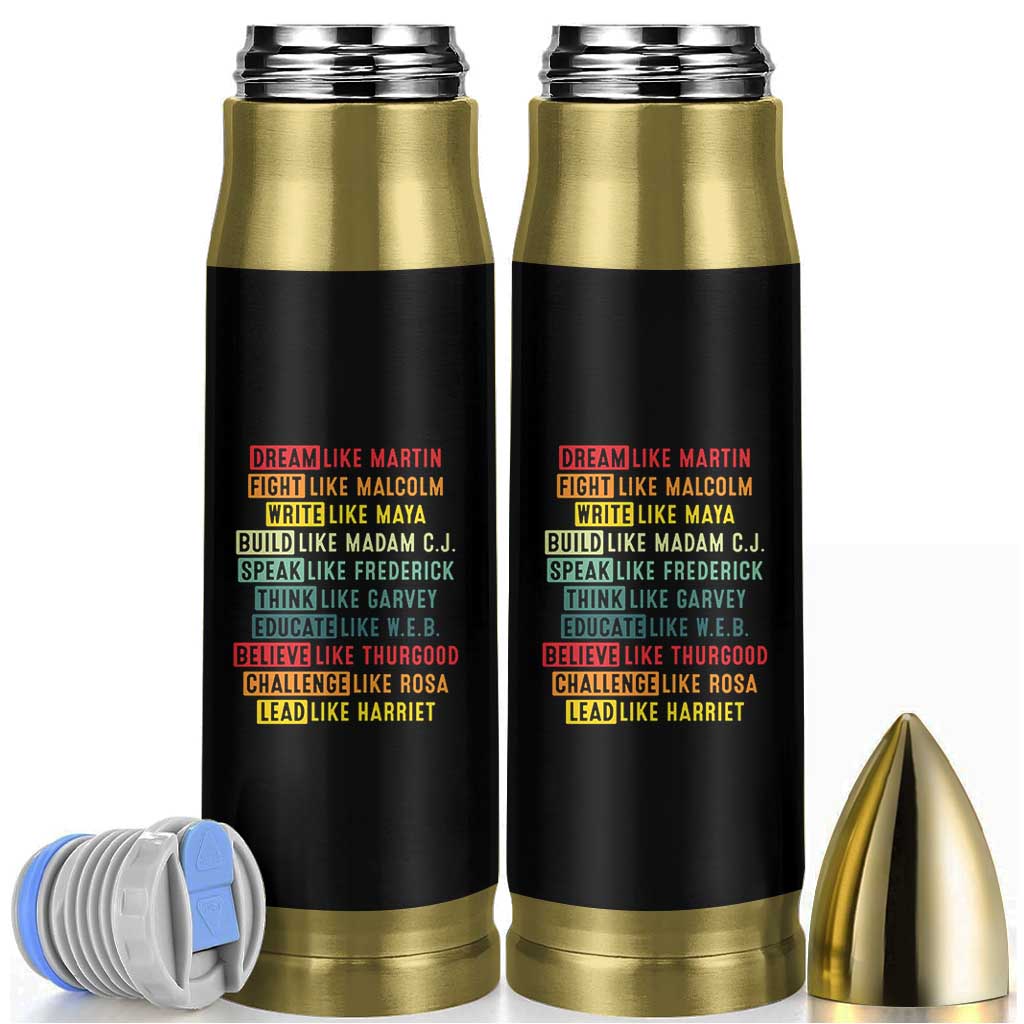 Black History Month Bullet Tumbler Retro Inspirational Leaders - Wonder Print Shop