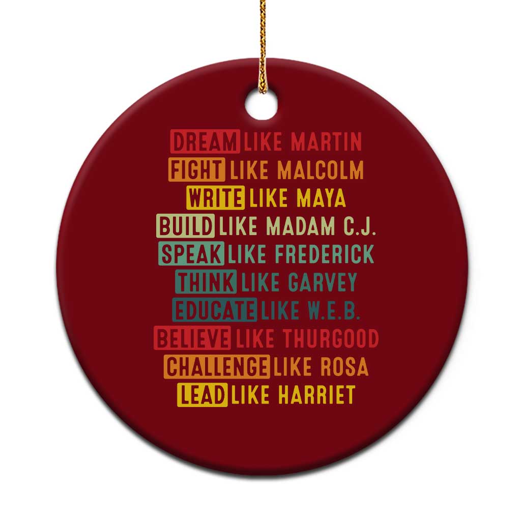 Black History Month Ceramic Ornament Retro Inspirational Leaders - Wonder Print Shop