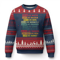 Black History Month Ugly Christmas Sweater Retro Inspirational Leaders - Wonder Print Shop