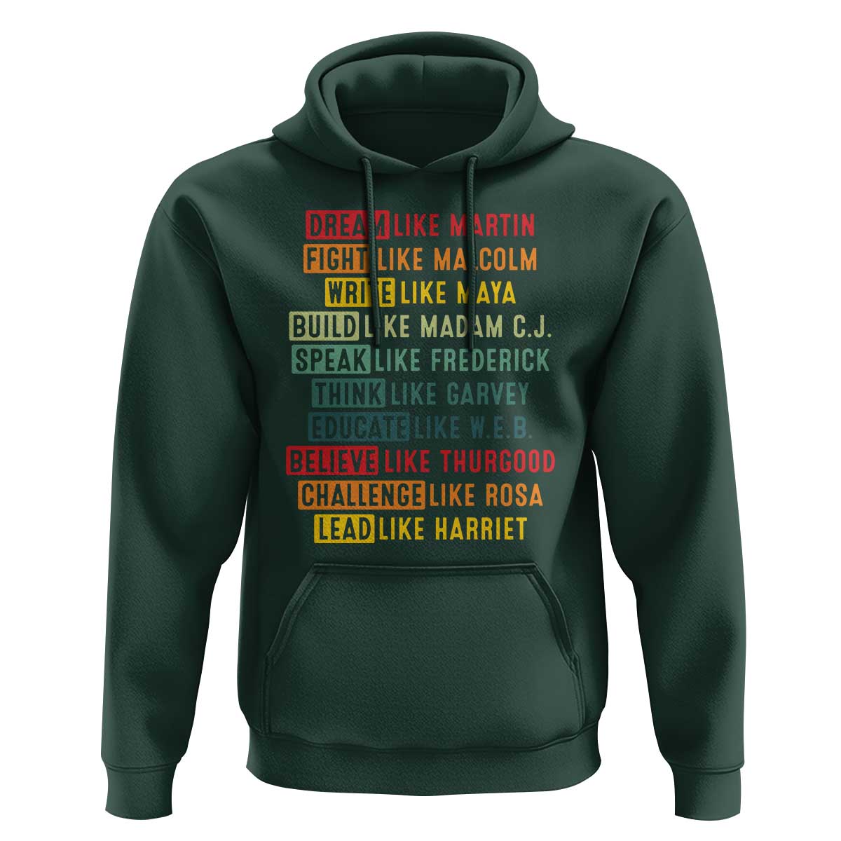 Black History Month Hoodie Retro Inspirational Leaders - Wonder Print Shop