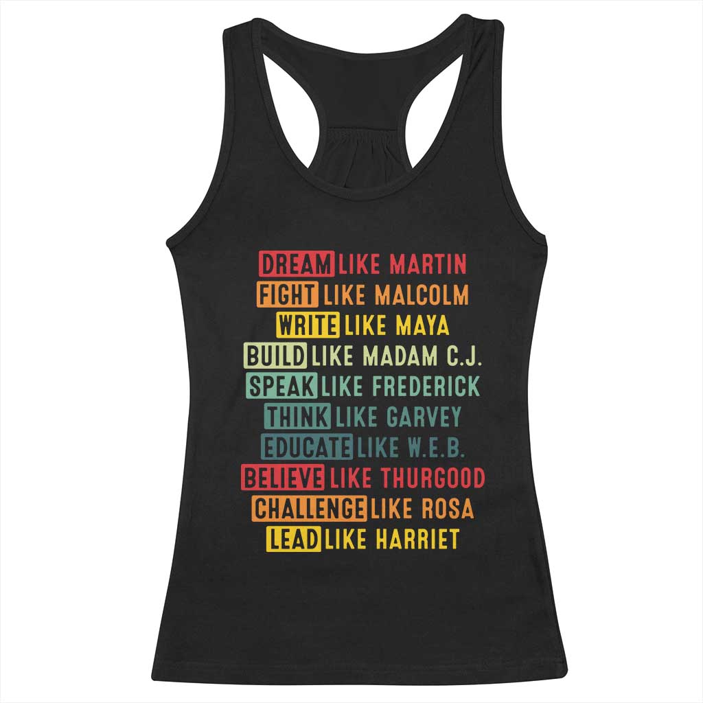 Black History Month Racerback Tank Top Retro Inspirational Leaders - Wonder Print Shop