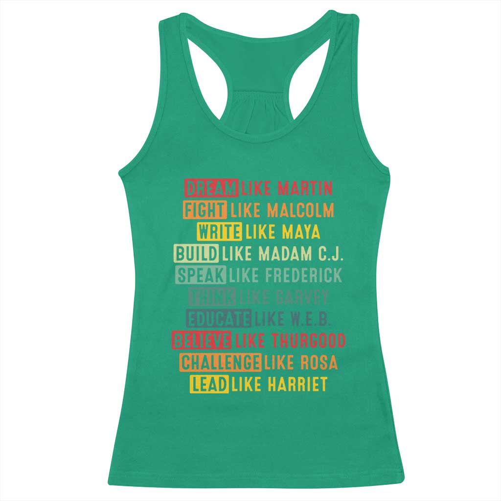 Black History Month Racerback Tank Top Retro Inspirational Leaders - Wonder Print Shop