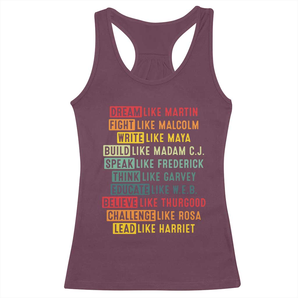 Black History Month Racerback Tank Top Retro Inspirational Leaders - Wonder Print Shop
