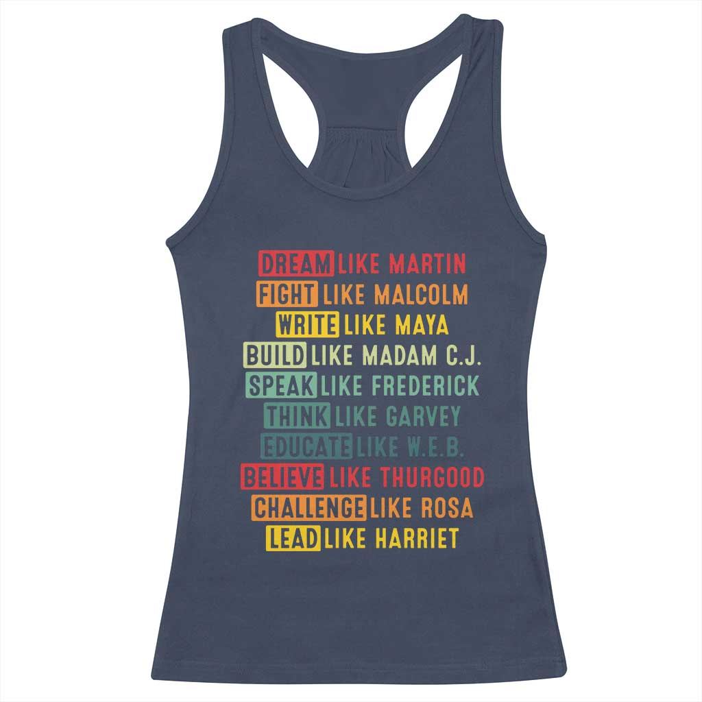 Black History Month Racerback Tank Top Retro Inspirational Leaders - Wonder Print Shop