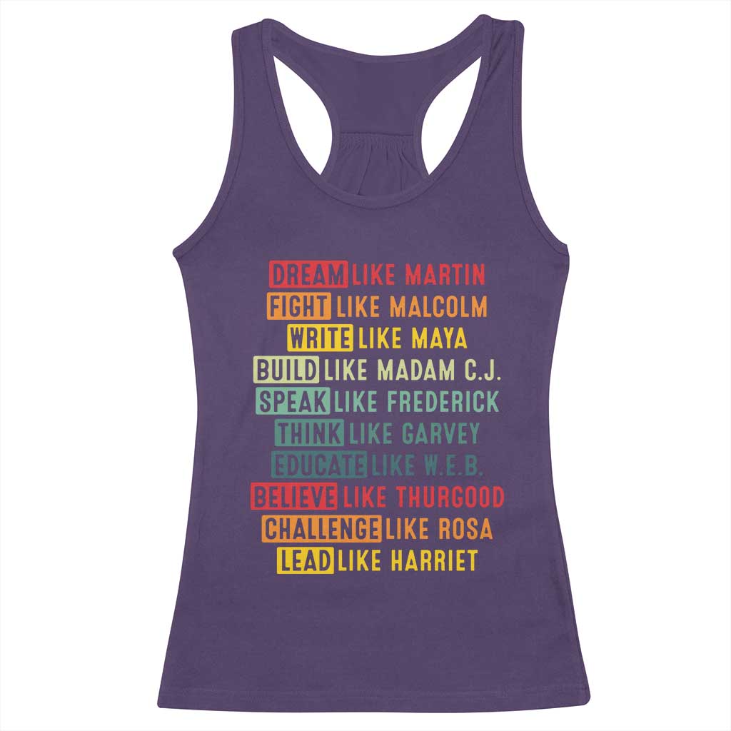 Black History Month Racerback Tank Top Retro Inspirational Leaders - Wonder Print Shop