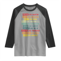 Black History Month Raglan Shirt Retro Inspirational Leaders - Wonder Print Shop