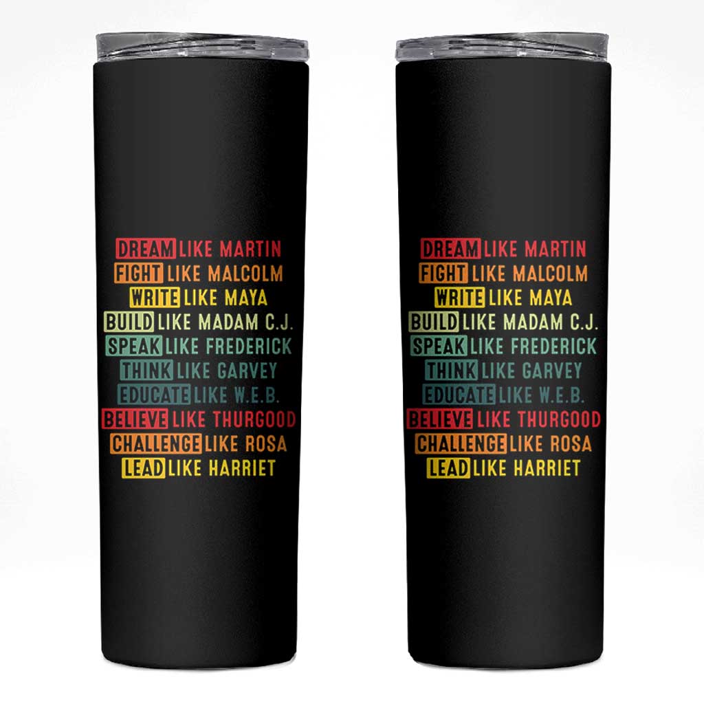 Black History Month Skinny Tumbler Retro Inspirational Leaders - Wonder Print Shop