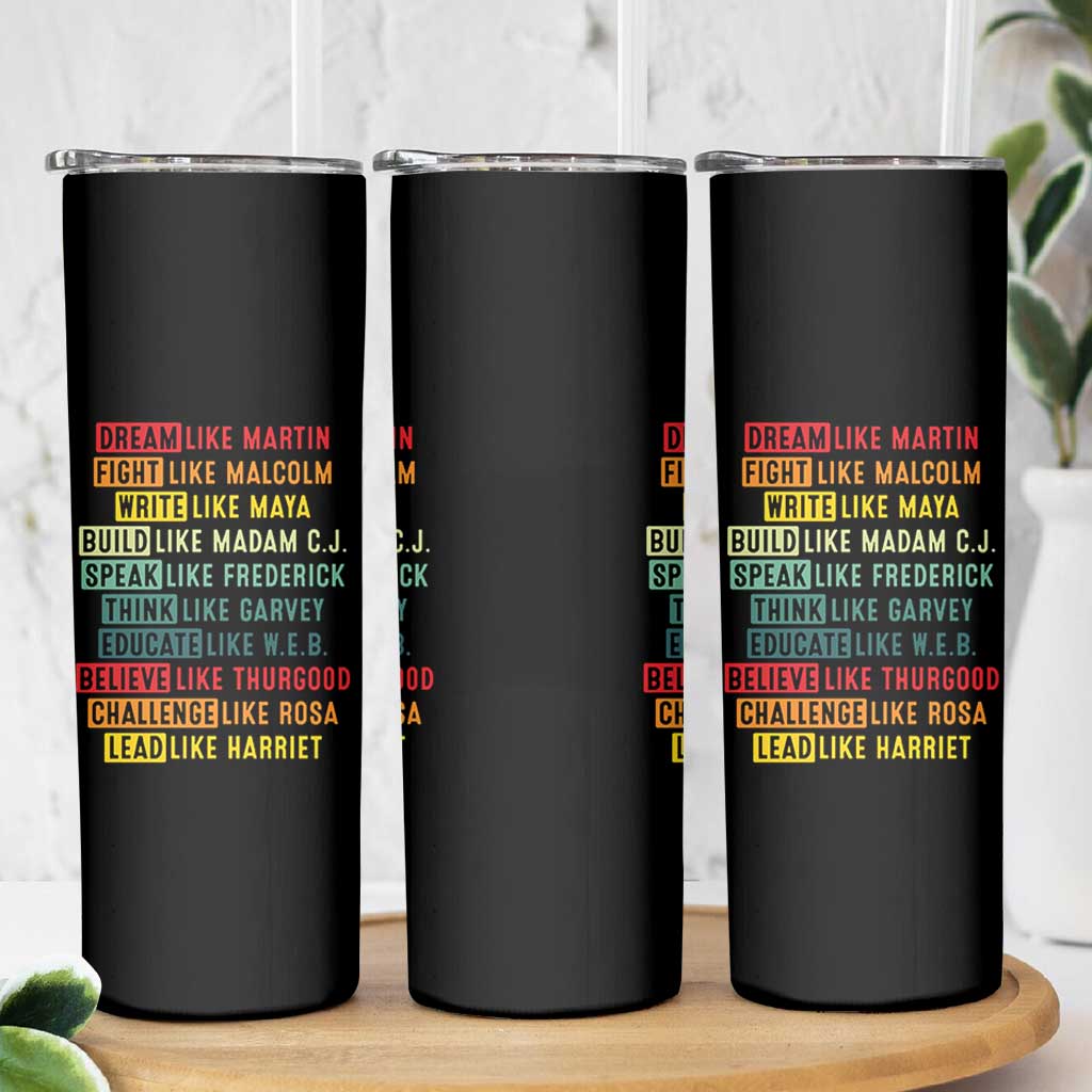 Black History Month Skinny Tumbler Retro Inspirational Leaders - Wonder Print Shop