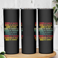 Black History Month Skinny Tumbler Retro Inspirational Leaders - Wonder Print Shop