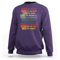 Black History Month Sweatshirt Retro Inspirational Leaders - Wonder Print Shop