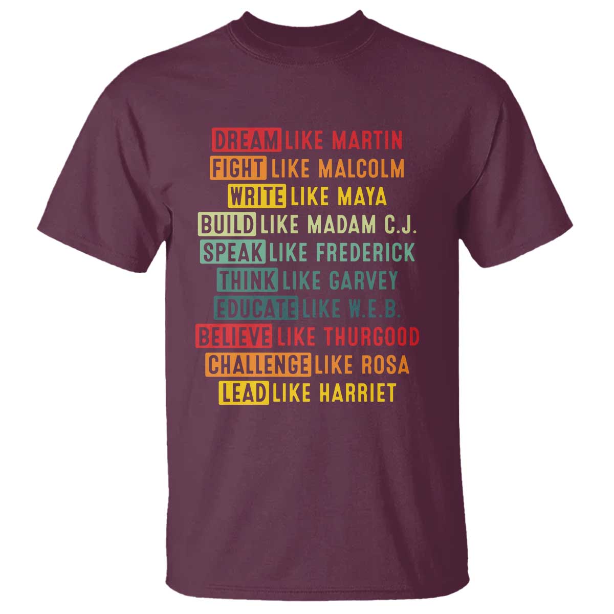 Black History Month T Shirt Retro Inspirational Leaders - Wonder Print Shop