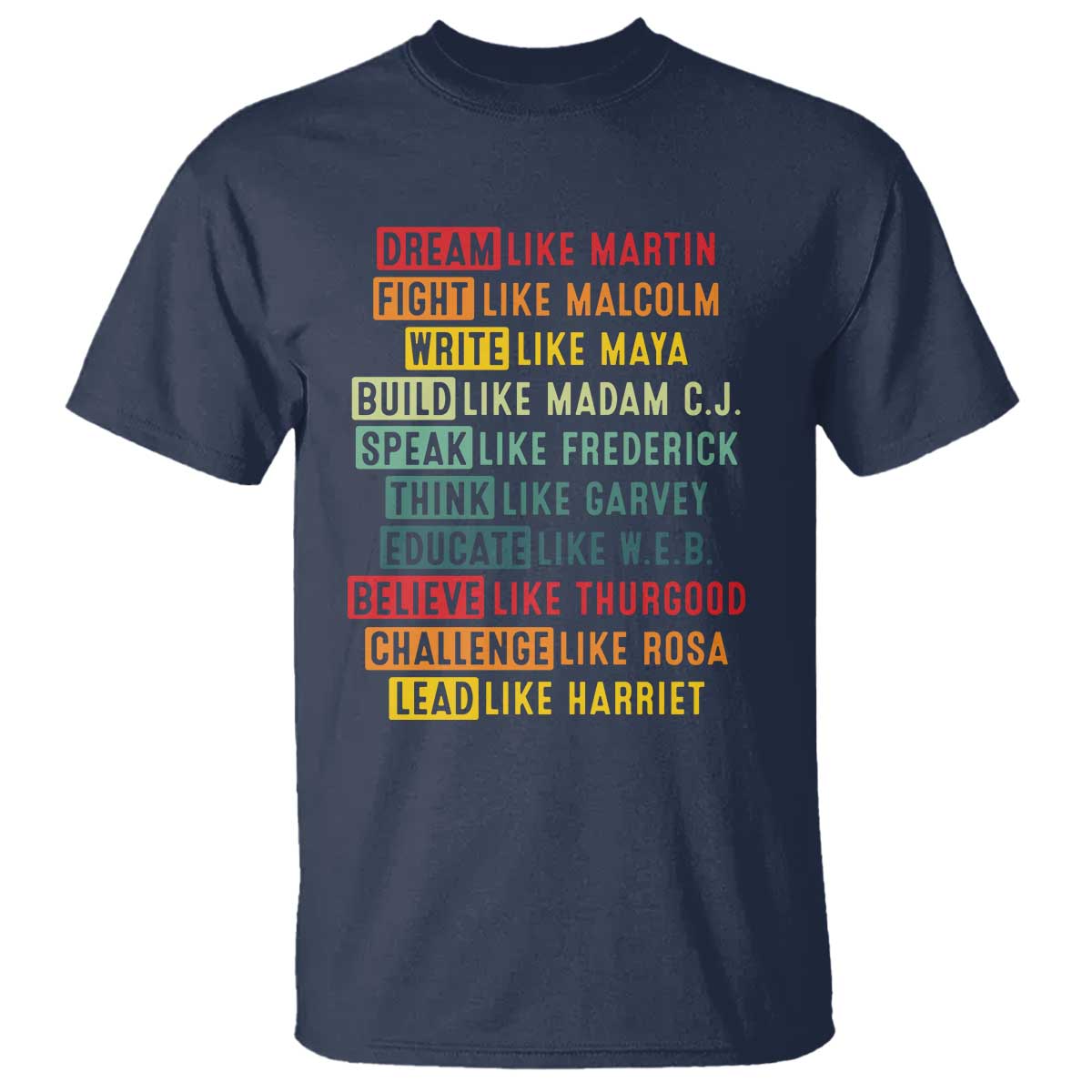 Black History Month T Shirt Retro Inspirational Leaders - Wonder Print Shop