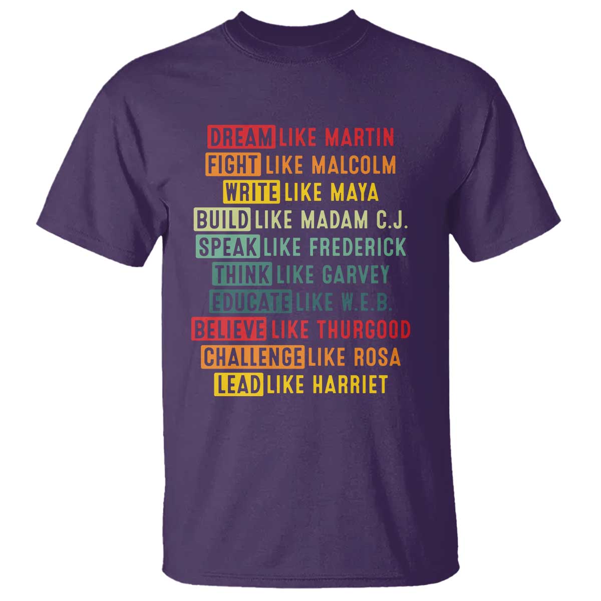 Black History Month T Shirt Retro Inspirational Leaders - Wonder Print Shop