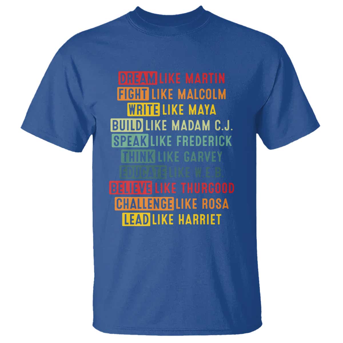Black History Month T Shirt Retro Inspirational Leaders - Wonder Print Shop