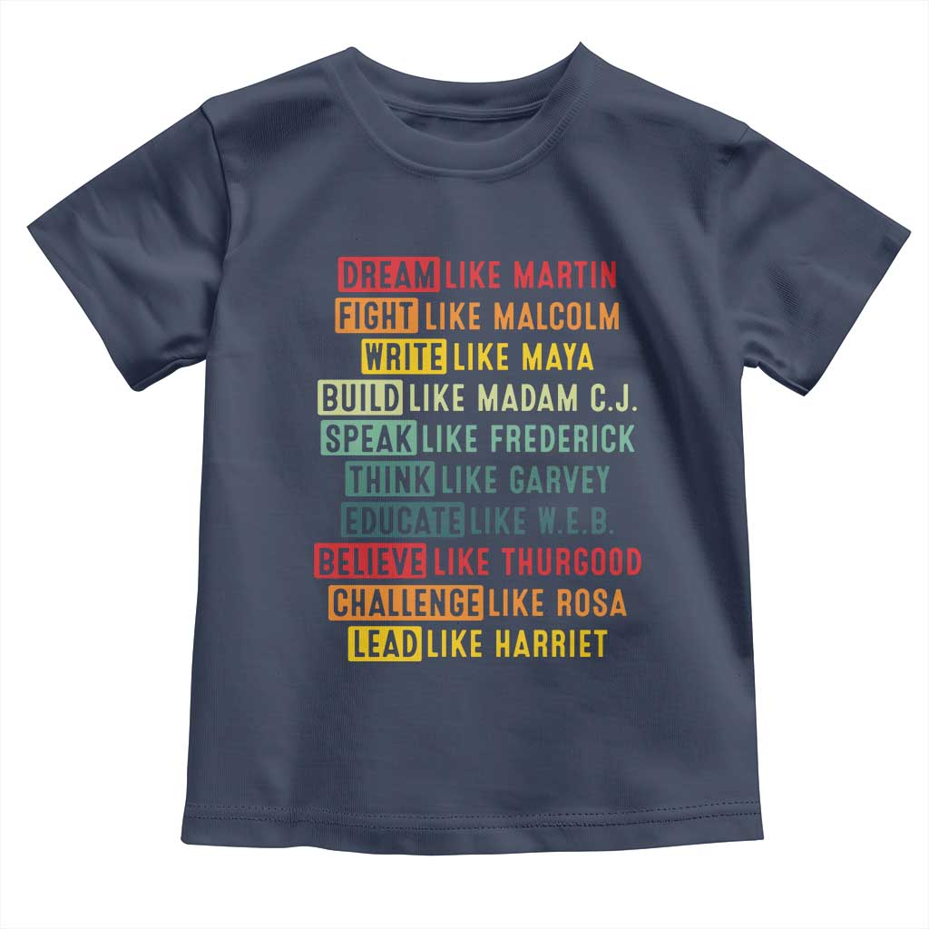 Black History Month Toddler T Shirt Retro Inspirational Leaders - Wonder Print Shop