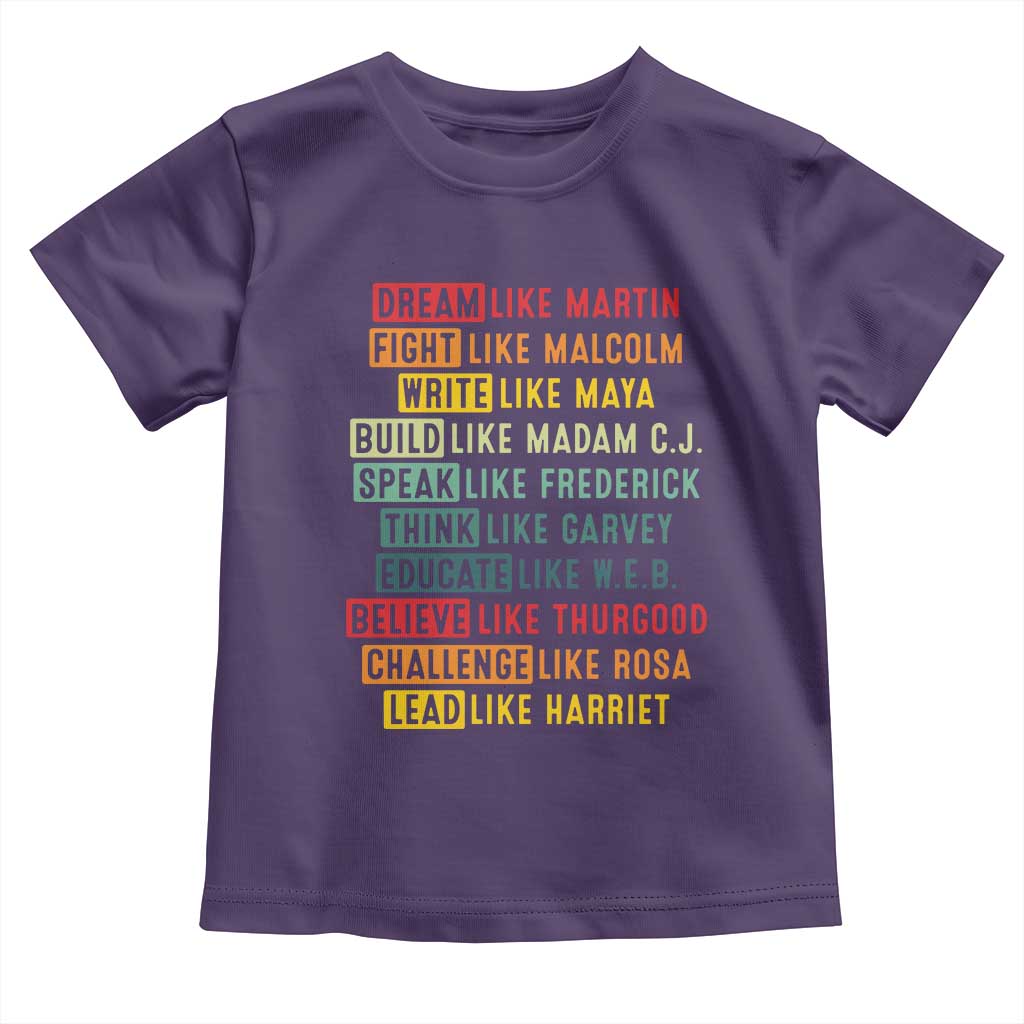 Black History Month Toddler T Shirt Retro Inspirational Leaders - Wonder Print Shop
